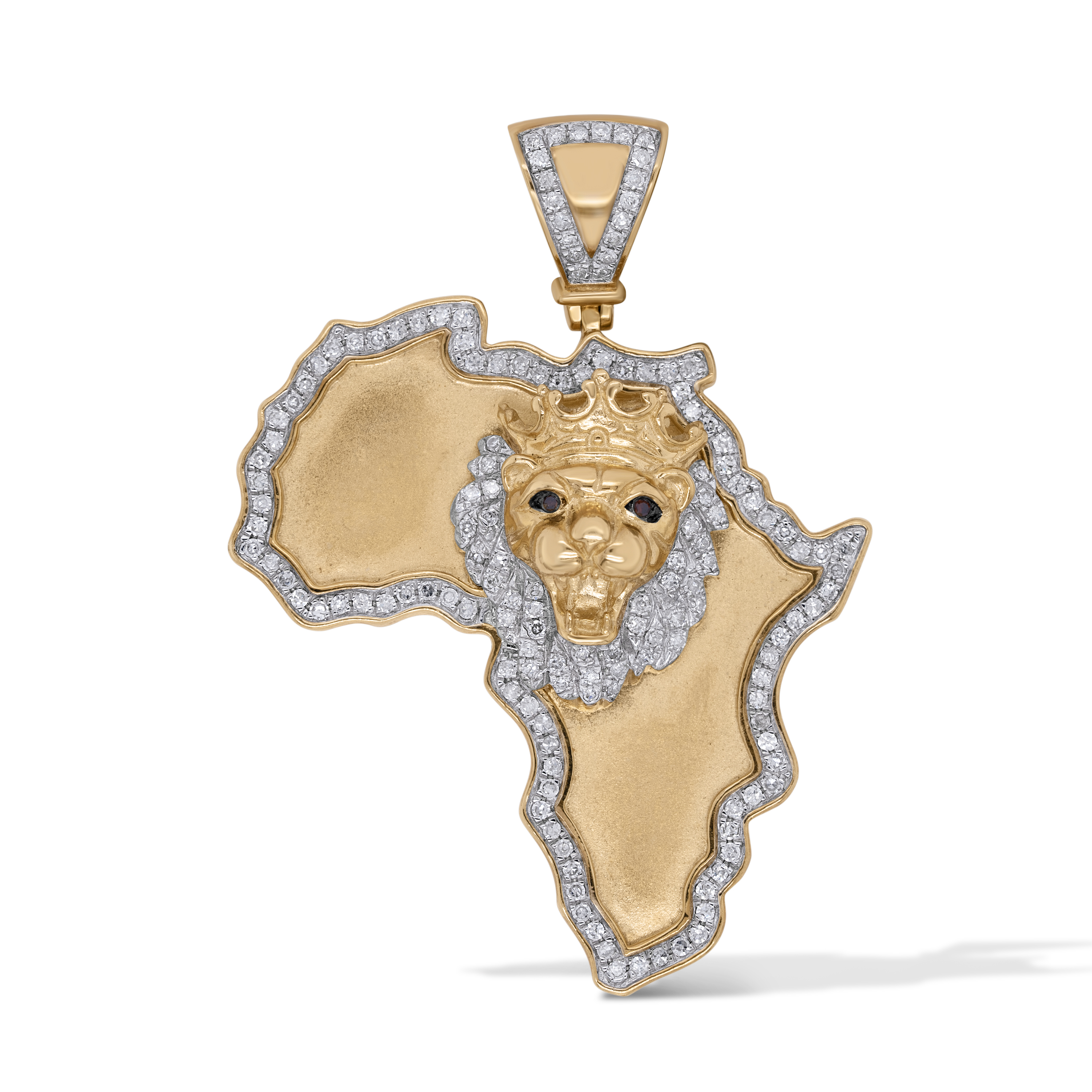 Diamond Africa Map Pendant 0.70 ct. 10K Yellow Gold
